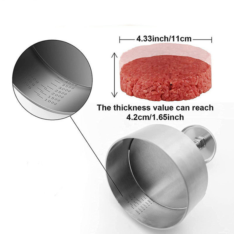 Stainless Steel Patties Mould Burger Meat Press Gadget