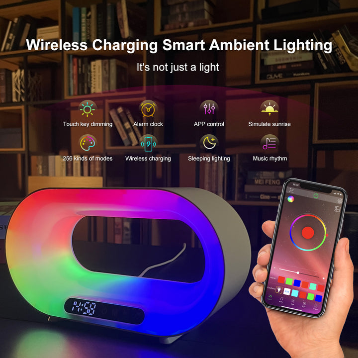 SmartCharge™  Multi-function 3 In 1 RGB LED Wireless Charger With Clock