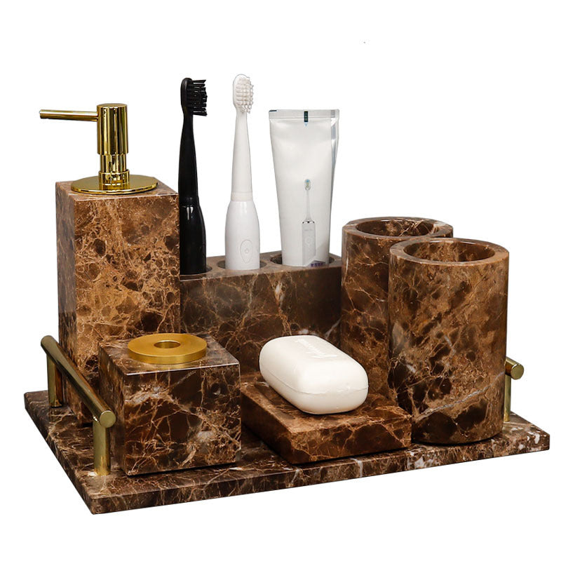 Bathroom Luxury Marble Brushing Cup Set