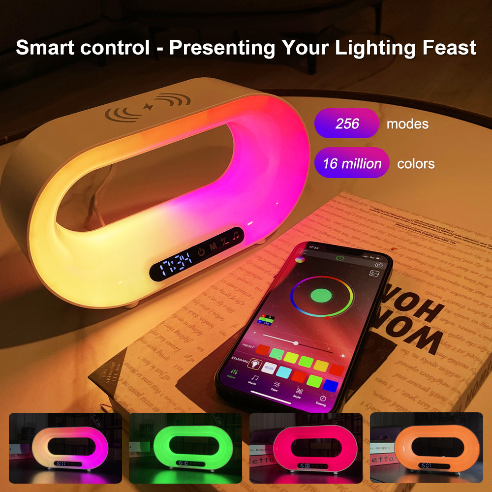 SmartCharge™  Multi-function 3 In 1 RGB LED Wireless Charger With Clock