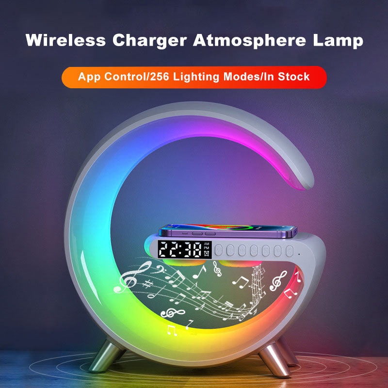 Glamp™   G Shaped RGB LED Lamp & Bluetooth Speaker + Wireless Charger