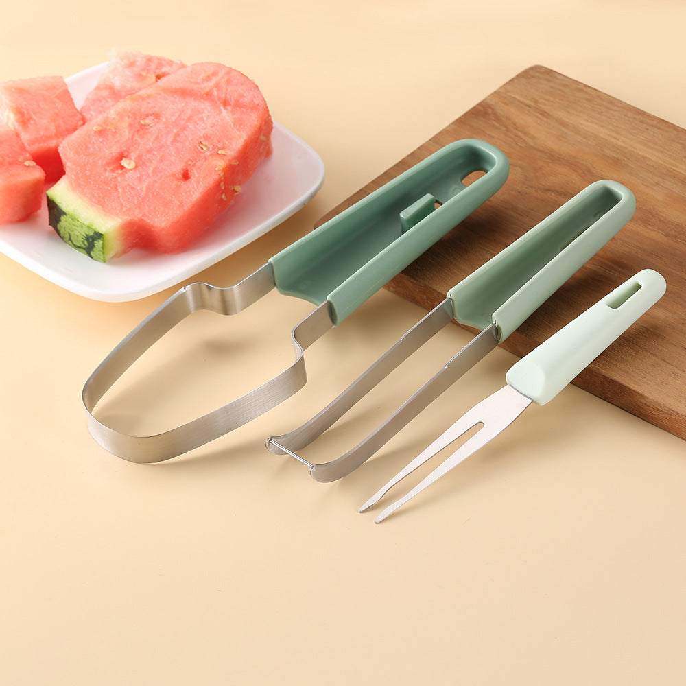 Three-in-one Stainless Steel Fruit Cutting Gadget