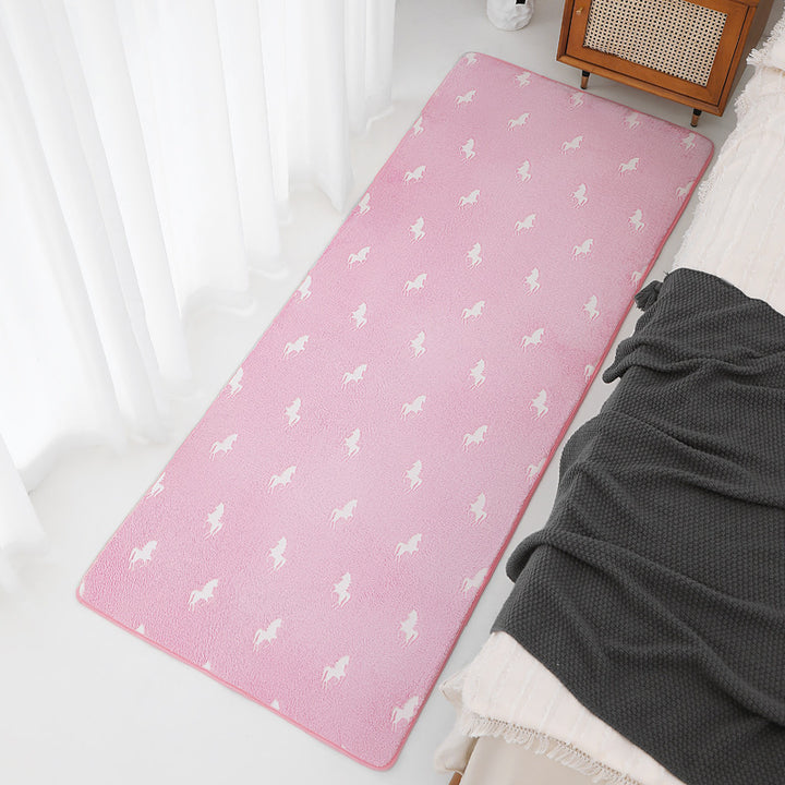 Bedroom Bed Blanket Simple Room Floor Mat Tea